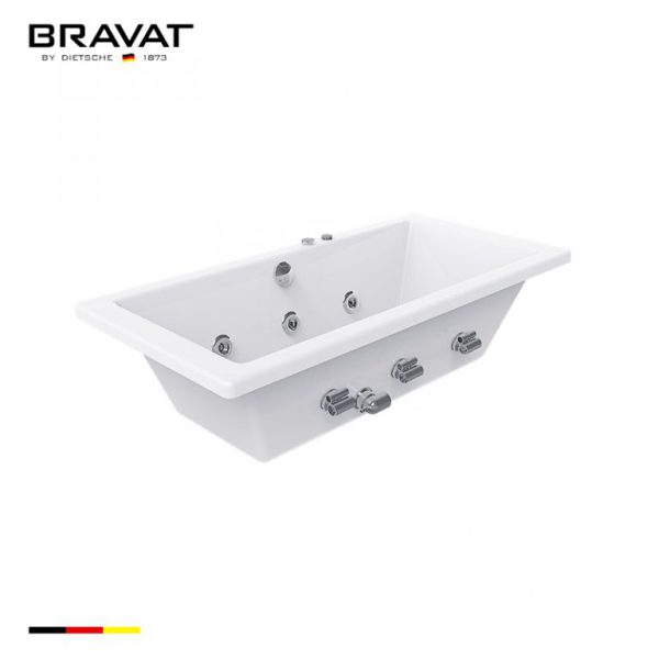 Bồn tắm Bravat 1.6m Deck Mounted Massage Bathtub (Jacuzzi) B25609DW-2