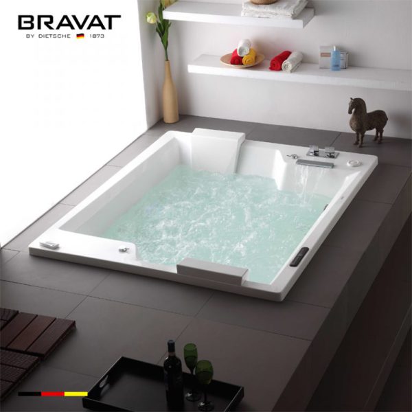 Bồn tắm Bravat 1.8m Deck Mounted Massage Bathtub (Jacuzzi) B25823DW-4