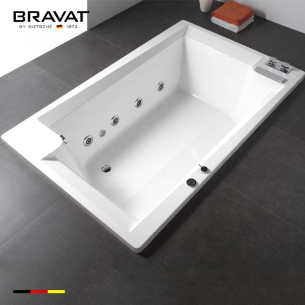 Bồn tắm Bravat 1.9m Deck Mounted Massage Bathtub (Jacuzzi) B25904DW-2