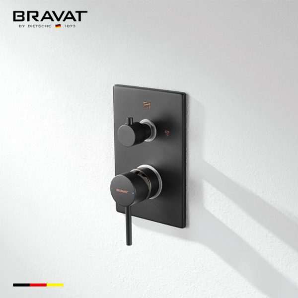 Bộ trộn âm tường màu đen Bravat P69193K-2-ENG