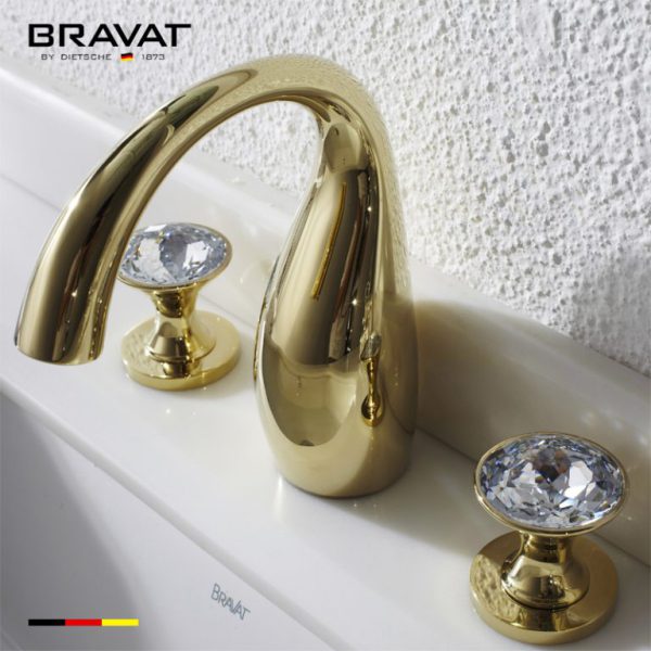 Vòi trộn 3 lỗ màu vàng Bravat F24287G-ENG