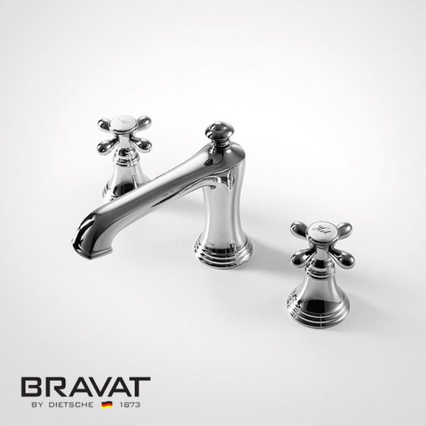 Vòi bồn tắm Bravat Two Handles 3-hole Basin Mixer F251199CP-ENG